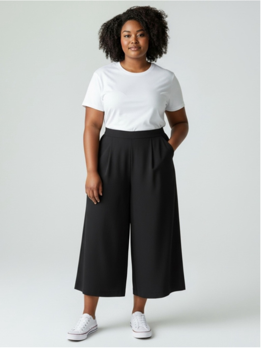 Banana Republic Black High Rise Culotte Wide Leg Pants